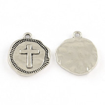 5 Cross Charms Antiqued Silver Religious Pendants Christian Findings  - £2.36 GBP