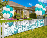 Sweet 16 Party Decorations Teal 16Th Birthday Decorations Happy Sweet 16... - $20.88