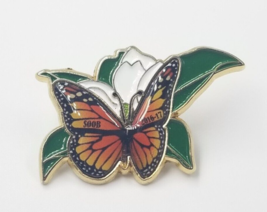 Butterfly Flower Gold Tone Enamel Pin Masonic SOOB 2016-17 Knights Templars - £7.50 GBP