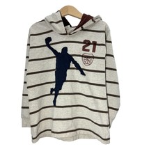 Wes &amp; Willy Shirt 5 youth Hooded Striped Basketball Long Sleeve Pullover top  - £10.89 GBP