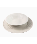 Pfaltzgraff Traditions White Weave Design Serving Platter 12.5&quot; Bowl 9&quot; - $36.34