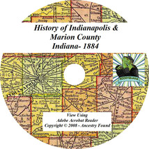 1884 History of Indianapolis &amp; Marion County Indiana IN - £4.62 GBP