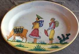 Vintage Hand Crafted Terra Cotta Pottery Platter - Peru - Beautiful - Colorful - £38.82 GBP