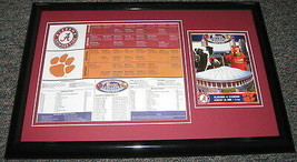 2008 Alabama vs Clemson College Kickoff Framed Lineup Card &amp; Photo Display - £51.43 GBP