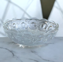 Vintage Hobnail Glass Serving Bowl 8.5&quot; – Clear Cameo Pattern, Scalloped... - $20.99 CAD