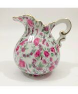Small Ceramic Porcelain Creamer 3.5x3.75 inches Pink Floral - $236.60 MXN