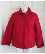 REQUIREMENTS Christmas Red Quilted Lightweight Lined Snap Jacket Blazer ... - $279.34 MXN