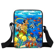 Underwater Word Turtle / Fish / Dolphin Shoulder Bag Teenage Girl Mini Messenger - £14.12 GBP