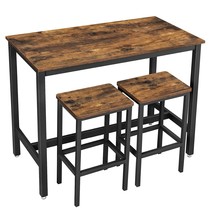 Bar Table Set, Bar Table With 2 Bar Stools, Dining Table Set, Kitchen Counter Wi - £134.43 GBP