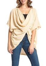 MSRP $68 Save the Ocean Recycled Knit Twist Poncho White Size OSFA - £9.71 GBP