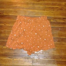 BP  Shorts Rust Coral Floral McKenna Women Pockets Elastic Waist Size Me... - $24.76