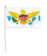 1 Dozen 12&quot;x18&quot; US Virgin Islands State Stick Flags 12x18in Handheld - $487.89 MXN