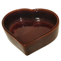 Heart Shaped Brown MCM Glazed Stone Trinket Dish Art Pottery Made in USA... - $14.70