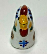 Vintage Chinese Hand Painted Zodiac Animal Thimble Porcelain &quot;Rooster&quot; V10 - £10.22 GBP