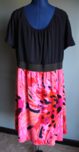 Layne Bryant Black/Pink Floral Short Sleeve Knee Length Dress ~18/20~ RN... - £29.45 GBP