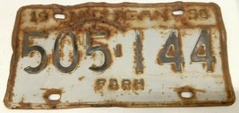 1958 ORIGINAL AUTH FARM STATE MICHIGAN LICENSE PLATE 505-144 WATER WONDE... - £16.42 GBP