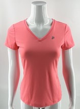 Fila Athletic Top Size S Neon Pink V Neck Short Sleeve Workout Gym Shirt Womens - $11.88