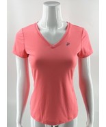 Fila Athletic Top Size S Neon Pink V Neck Short Sleeve Workout Gym Shirt... - $11.88