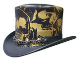 Seven skulls men black leather top hat  1  thumb155 crop