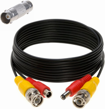 FITE on 25Ft Black CCTV BNC Video Power Cable Compatible with DVR Surveillance S - £11.10 GBP