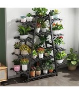 Indoor Outdoor 12-Shelf Black or White Wood Triangular Flower Pot Plant ... - $3,769.63 MXN