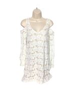 Gianni Bini Women&#39;s Cold Shoulder Shift Dress Size Small Cream Lace V Neck - $27.37 CAD