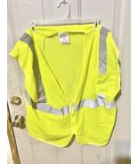 High Visibility Safety Vest, Neon Yellow 1 Pocket Quarter Zip Slight Mic... - $8.00