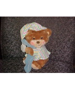 10&quot; Fisher Price TEDDY BEDDY BEAR Plush Toy With Blanket Super Nice 1985 - £79.02 GBP