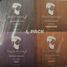 Rapid Beard Travel 4 Pack Beard Balm Mint, Tea Tree, Sandalwood, Unscent... - $8.50
