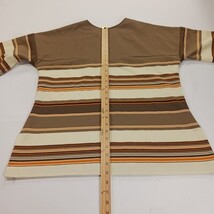 Vintage by Bogart of Texas Women's Beige/Brown Stripes Pullover Blouse Chest 42" image 5