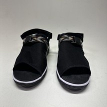 New Muk Luk Womens Boardwalk Parade Adjustable Slide Sandals Black Size 7.5 M - £24.12 GBP