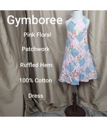 Gymboree Pink Floral Patchwork Print Ruffled Hem Cotton Dress Size 5 - £7.11 GBP