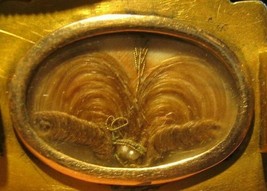 1860&#39;s Solid 14K Gold Mourning Hair Wreath Locket Brooch Pin Civil War Era - £319.00 GBP