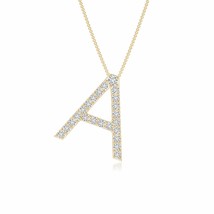 ANGARA HSI2 Diamond Uppercase Alphabet Letter A-Z Initial Pendant | Yellow Gold - £398.68 GBP+