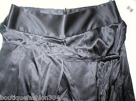 New NWT $448 Designer Elie Tahari Toni Pants 8 Silk Wide Leg Tall Black Womens  - £348.88 GBP