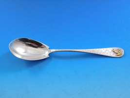 Hammered and Applied by D&amp;H Sterling Silver Sugar Spoon 5 3/8&quot; Gold Squirrel - £228.63 GBP