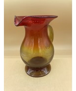 Blenko Glass Tangerine Amberina Large 9” Pitcher Vintage READ - $2,201.37 MXN
