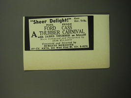 1960 A Thurber Carnival Play Ad - Sheer Delight! Kerr Her. Trib. - £11.74 GBP