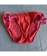 Victorias Secret Bikini Bottom Large Neon Red Pink String Tie Barbiecore... - £11.80 GBP