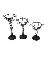 Metal Leaf Vine Topiary Planter Candle Holders Stands Home Decor Set of 3 - $7.95
