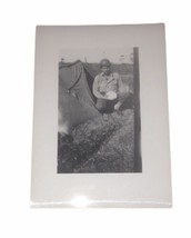 Army Soldier Smoking A Corn Cob Pipe Next To Tent World War 2 Photograph - $5.42