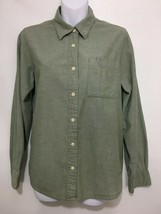 Orvis 10 Sage Green Cotton Long-Sleeve Shirt Blouse - £18.88 GBP