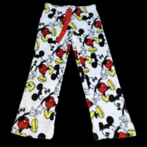 Disney Mickey Mouse Fleece Superminky PJ Pants White Drawstring Womens M... - $19.99