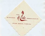 Hotel Di Lido Napkin Lincoln Rd at Collins Ave Miami Beach Florida 1950&#39;s - £13.98 GBP