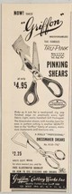 1948 Print Ad Tru-Pink Pinking &amp; Dressmaker Shears Griffon Cutlery Works New Yor - £8.52 GBP