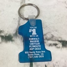 Your #1 With Us Chrysler Dealership Keychain Blue Jelly Rubber Advertisi... - $9.89