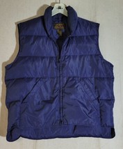 Eddie Bauer Puffer Vest Mens Large Zipper Goose Down Navy Blue - £22.03 GBP