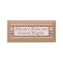 Word Sign Quote Sign Wall Decor Quote Wood Burlap Always Kiss Me Goodnight - £33.18 GBP