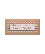Word Sign Quote Sign Wall Decor Quote Wood Burlap ALWAYS KISS ME GOODNIGHT - £32.68 GBP