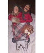 Byers Choice Carolers Couple In a Sleigh 1995 Christmas Holiday Display ... - $74.79